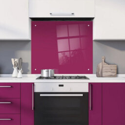 60 X 60Cm Sumptuouse Plum Glass Kitchen Splashback Splatter Screen Pre Drilled Holes Wall Hanging Fixings Included - thumbnail 1