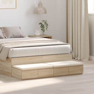 Berkfield Bed Drawers Sonoma Oak 120X36.5X16.5 Cm Engineered Wood - image 1
