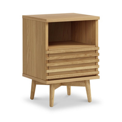 Kari Light Oak Slim Bedside Table - By Roseland Furniture - image 1
