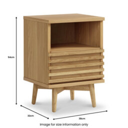 Kari Light Oak Slim Bedside Table - By Roseland Furniture - thumbnail 8