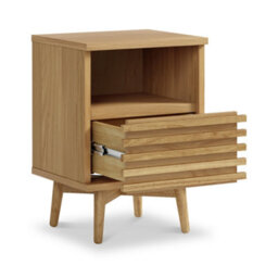 Kari Light Oak Slim Bedside Table - By Roseland Furniture - thumbnail 4