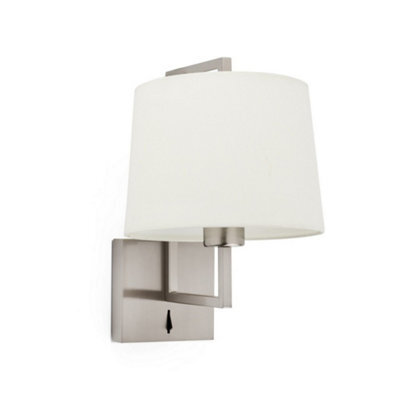 Luminosa Lighting Luminosa Frame Matt Nickel, Beige Shade Wall Lamp
