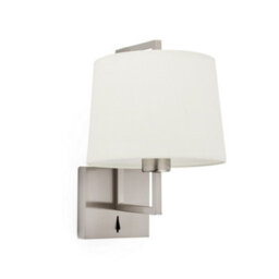 Luminosa Lighting Luminosa Frame Matt Nickel, Beige Shade Wall Lamp