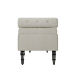 Living And Home Beige Linen Upholstered Storage Ottoman Bench Bed End Bench With Rubberwood Legs W 1260 X D 440 X H 460 mm - thumbnail 4