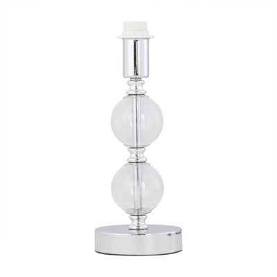 First Choice Lighting Chrome Two Ball Stick Table Lamp Base Only - image 1