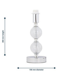 First Choice Lighting Chrome Two Ball Stick Table Lamp Base Only - thumbnail 8