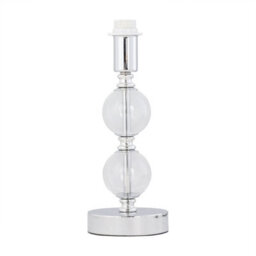 First Choice Lighting Chrome Two Ball Stick Table Lamp Base Only - thumbnail 1