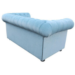 Chesterfield 2 Seater Sofa Settee Velluto Duck Egg Blue Fabric In Classic Style - thumbnail 7