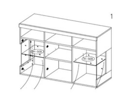 Arte Chic White India 42 Display Cabinet, 4 Doors (2 Glass), Open & Closed Storage, H920mm W1820mm D390mm - thumbnail 5