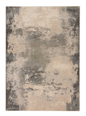 Ivory/grey Rug, Anti-Shed Abstract Rug With 10mm Thick, Modern Luxurious Rug For Bedroom, & Dining Room-239Cm X 320Cm - image 1