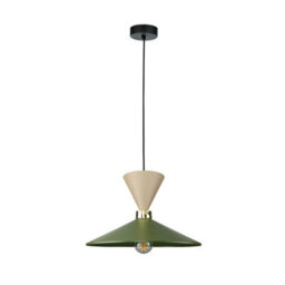 Luminosa Lighting Luminosa Amaris Dome Pendant Ceiling Light Beige Green 1X E27 - thumbnail 1