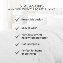 Casa Bonita Coverless Duvet With Built-In Super-Soft Peach Skin Cover - Easy Care Hollowfibre Filling - Duvet Only - King - Grey - thumbnail 4