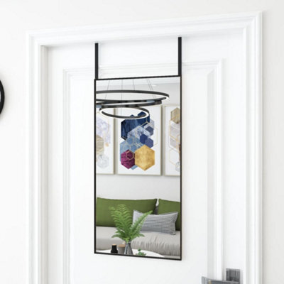 Berkfield Door Mirror Black 40X80 Cm Glass And Aluminium - image 1