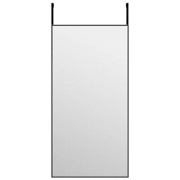 Berkfield Door Mirror Black 40X80 Cm Glass And Aluminium - thumbnail 2