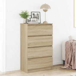 Berkfield Sturdy Sideboard Sonoma Oak 60X35X98.5 Cm Engineered Wood - thumbnail 2