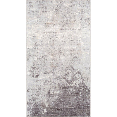 Livabliss Wanderlust-Abstract Grey White Black Modern Marble Living Dining Bedroom Rug 80 X 150 Cm Easy Care, Non Shedding - image 1