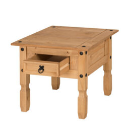 Mercers Furniture Corona 1 Drawer Lamp Table Coffee End Unit Solid Wood Pine With Mexican Styling Wooden - thumbnail 5
