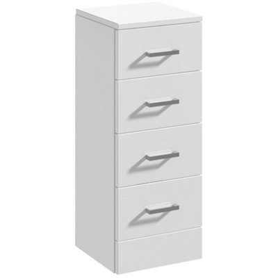 Nuie Mayford 4-Drawer Floor Cabinet, Gloss White 300 X 300 X 766 mm (Prc133) - image 1