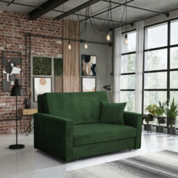 Viva Bis Ii Premium Upholstered Sofa Bed For Living Room Chipboard Frame Foam Wave Spring 133X85X98Cm Green - thumbnail 3