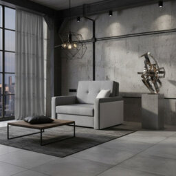 Viva Mel I Living Room Sofa Bed With Sleeping Function Storage Compartment Wooden Legs 110X98X86Cm Grey And Light Grey - thumbnail 2