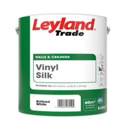 Leyland Trade White Silk Wall & Ceiling Emulsion Paint, 5L