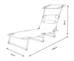 Vcm Sun Lounger Deckchair Garden Lounger Roof - thumbnail 5