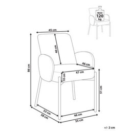 Wyld And Coco Novaliving Dining Chair In Light Green Boucle With Powder-Coated Iron Frame - Retro - thumbnail 5
