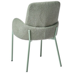 Wyld And Coco Novaliving Dining Chair In Light Green Boucle With Powder-Coated Iron Frame - Retro - thumbnail 6