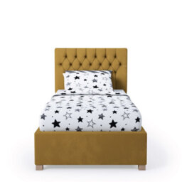 Rest Relax Mia Solo Ottoman Bed Plush Velvet Ochre - Single 3Ft - thumbnail 3