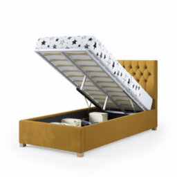Rest Relax Mia Solo Ottoman Bed Plush Velvet Ochre - Single 3Ft - thumbnail 5