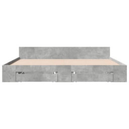 Berkfield Bed Frame With Drawers Without Mattress Concrete Grey 180X200 Cm Super King - thumbnail 4