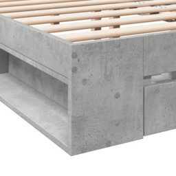 Berkfield Bed Frame With Drawers Without Mattress Concrete Grey 180X200 Cm Super King - thumbnail 8
