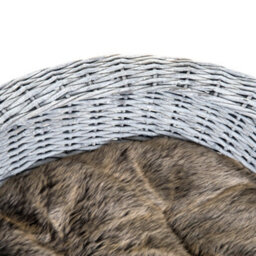Pawhut Elevated Dog Cat Sofa Pet Basket Bed Wicker Willow Rattan W/cushion - thumbnail 9