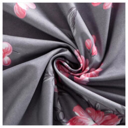 Ameha Printed Duvet Cover 3Piece Set With Matching Pillowcase Reversible Grey Bouquet Pattern Bedding Set Double (200X200Cm) - thumbnail 6