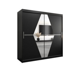 Arte Boliwia Contemporary 2 Mirrored Sliding Door Wardrobe 9 Shelves 2 Rails Black (H)2000mm (W)2000mm (D)620mm - thumbnail 1