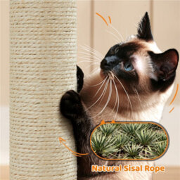 Yaheetech Dark Grey 150Cm Multilevel Cat Tower Large Cat Tree With Condo & Plush Perch & Scratching Post - thumbnail 8