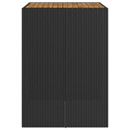 Berkfield Garden Bar Table With Acacia Wood Top Black 105X80X110 Cm Poly Rattan - thumbnail 6