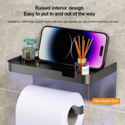 CLEFFNS Tissue Hanger Toilet Paper Roll Holder Bathroom Accessories Storage Rack No Punching Paper Ttowel Storage Rrack Wall Mounted - thumbnail 8