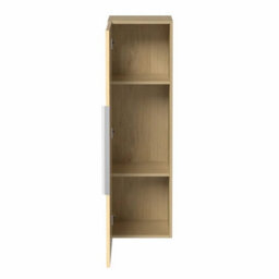 Affine 1200mm Wall Hung Tall Bathroom Storage Cabinet Cupboard Wood Effect Fluted - thumbnail 6