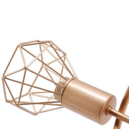 Happy Homewares Modern Champagne Gold Ceiling Light Fitting With Twisting Arms And Cage Shades - thumbnail 5