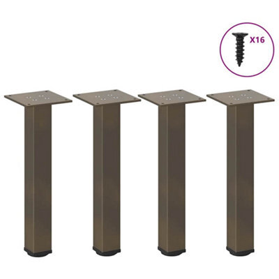 Berkfield Coffee Table Legs 4 Pcs Natural Steel 42-44 Cm Steel - image 1