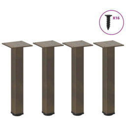 Berkfield Coffee Table Legs 4 Pcs Natural Steel 42-44 Cm Steel