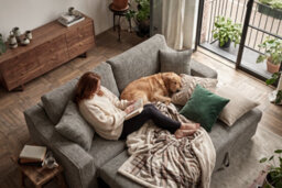 Convertible Grey 3 Seater Sofa Bed For Living Room Nathan - Plush Woven  Chenille - Room Delivery - thumbnail 5