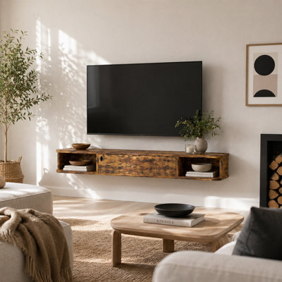 Wyld Haus Avamoro 120Cm Rustic Brown Floating Tv Unit - For Screens Up To 50 Inches - image 1