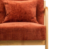 Nordlys Solid Wood And Terracotta Fabric Lounge Chair Countryside Style Living Room - thumbnail 7