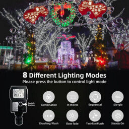 Shatchi 400 Cool White Leds Multifunction Timer Clear Cable Outdoor String Fairy Lights 40M - thumbnail 2