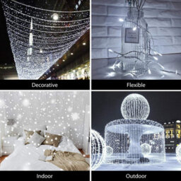 Shatchi 400 Cool White Leds Multifunction Timer Clear Cable Outdoor String Fairy Lights 40M - thumbnail 5