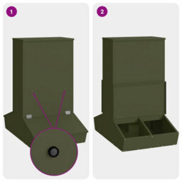 Walplus Olive Green Pig Feeder 82 X 51 X 91.5 Cm Cold-Rolled Steel, 20Kg Capacity - thumbnail 9