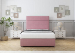 "Comfort Rosa Pink Plush Divan Bed Base No Drawers - 26"" Strutted  6' Super King" - thumbnail 1