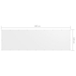 Berkfield Balcony Screen White 120X400 Cm Oxford Fabric - thumbnail 5
